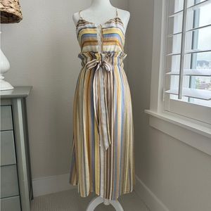 Zara Linen Blend Midi Dress